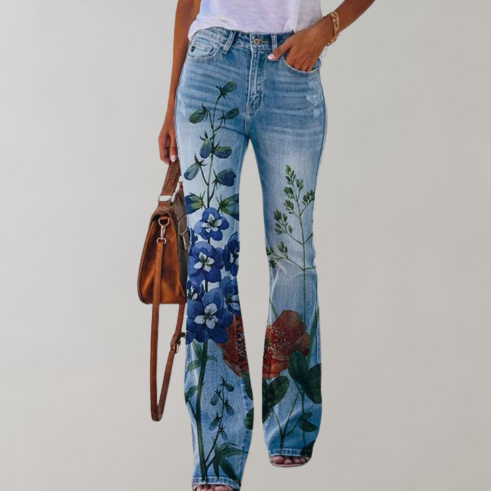 Kaitlyn | Flare pants with floral print