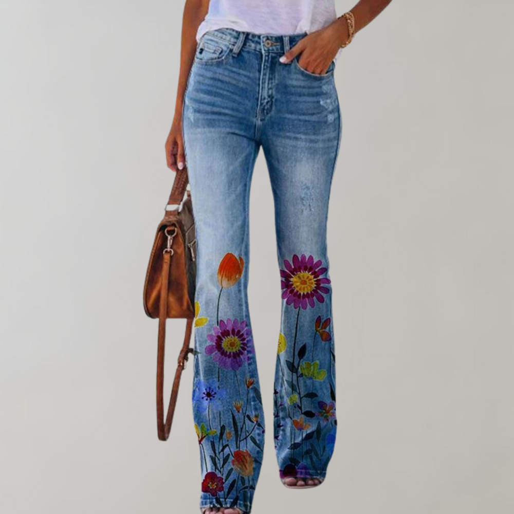 Kaitlyn | Flare pants with floral print