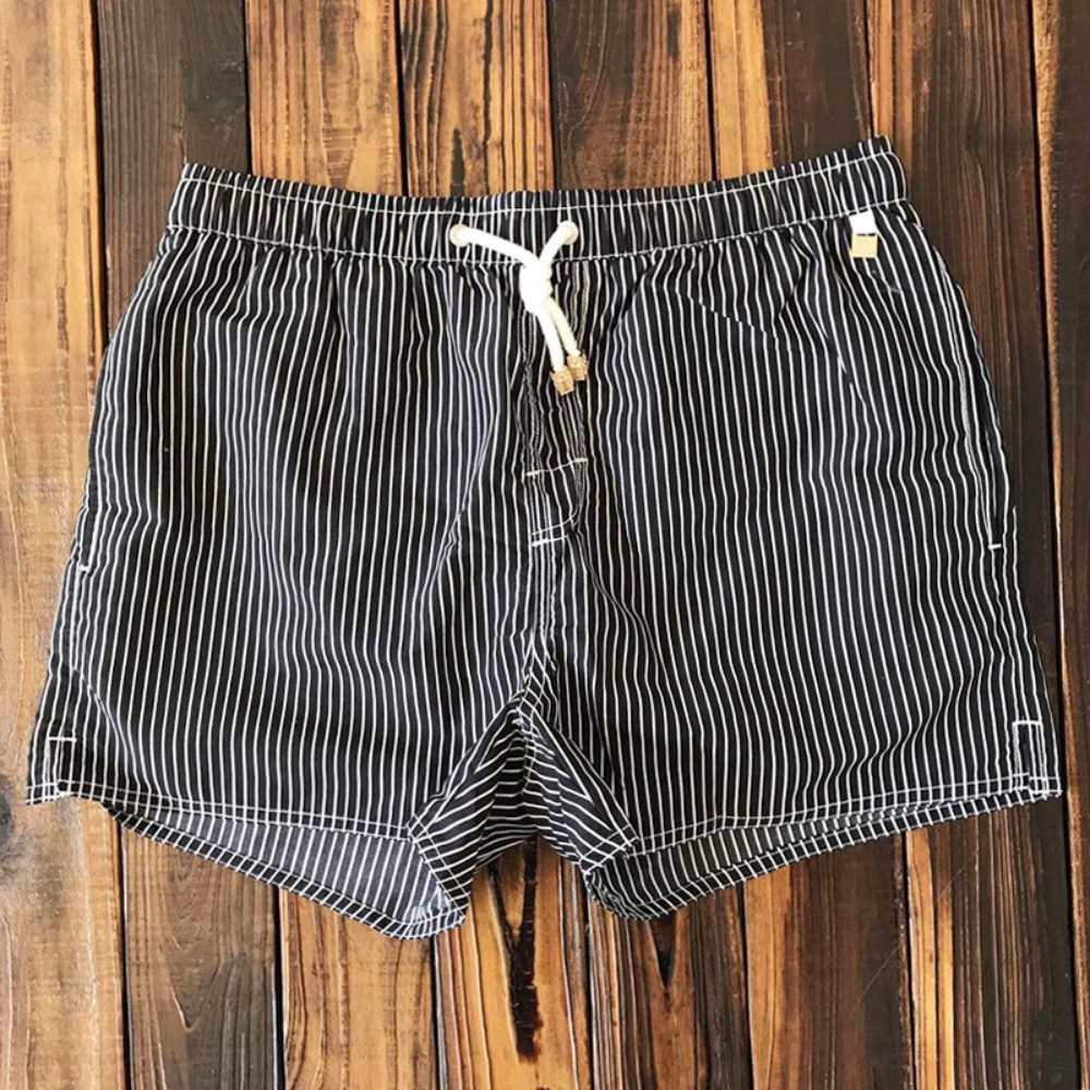 Striped Comfort | Men's Swim Shorts - Lightweight Beach & Board Shorts 1