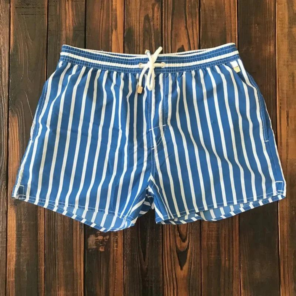 Striped Comfort | Men's Swim Shorts - Lightweight Beach & Board Shorts 6