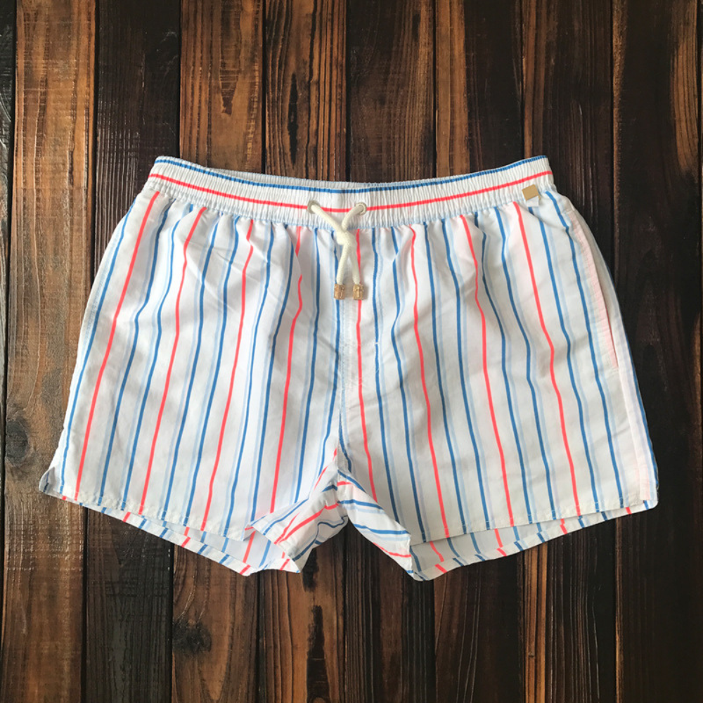 Variant image for Striped Comfort | Men's Swim Shorts - Lightweight Beach & Board Shorts-16