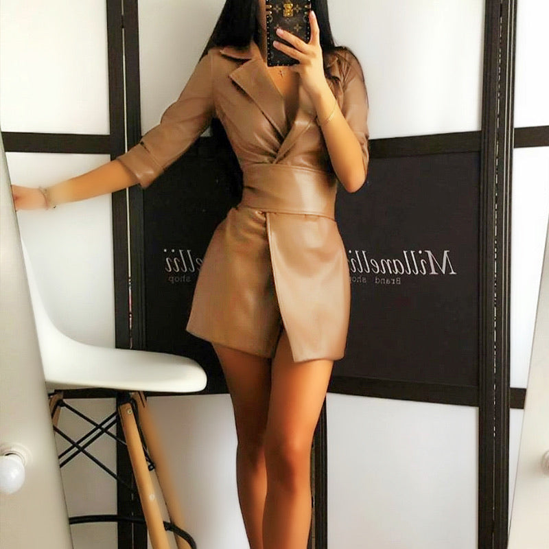 Kathrin | Caramel Chic Elegant Romper Jumpsuit