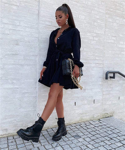 Christina | Belted Festive Mini Dress