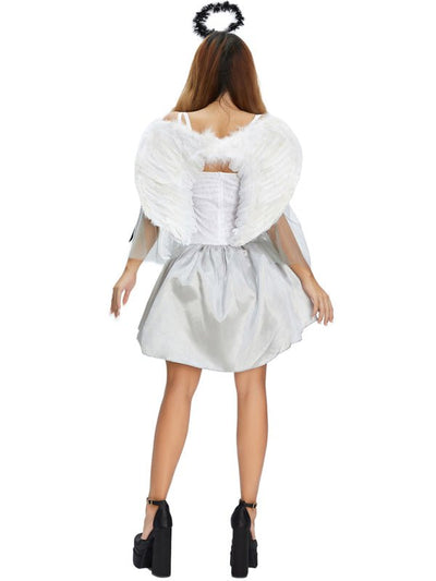 Christine | Dark Angel Costume With Wings Mini Dress