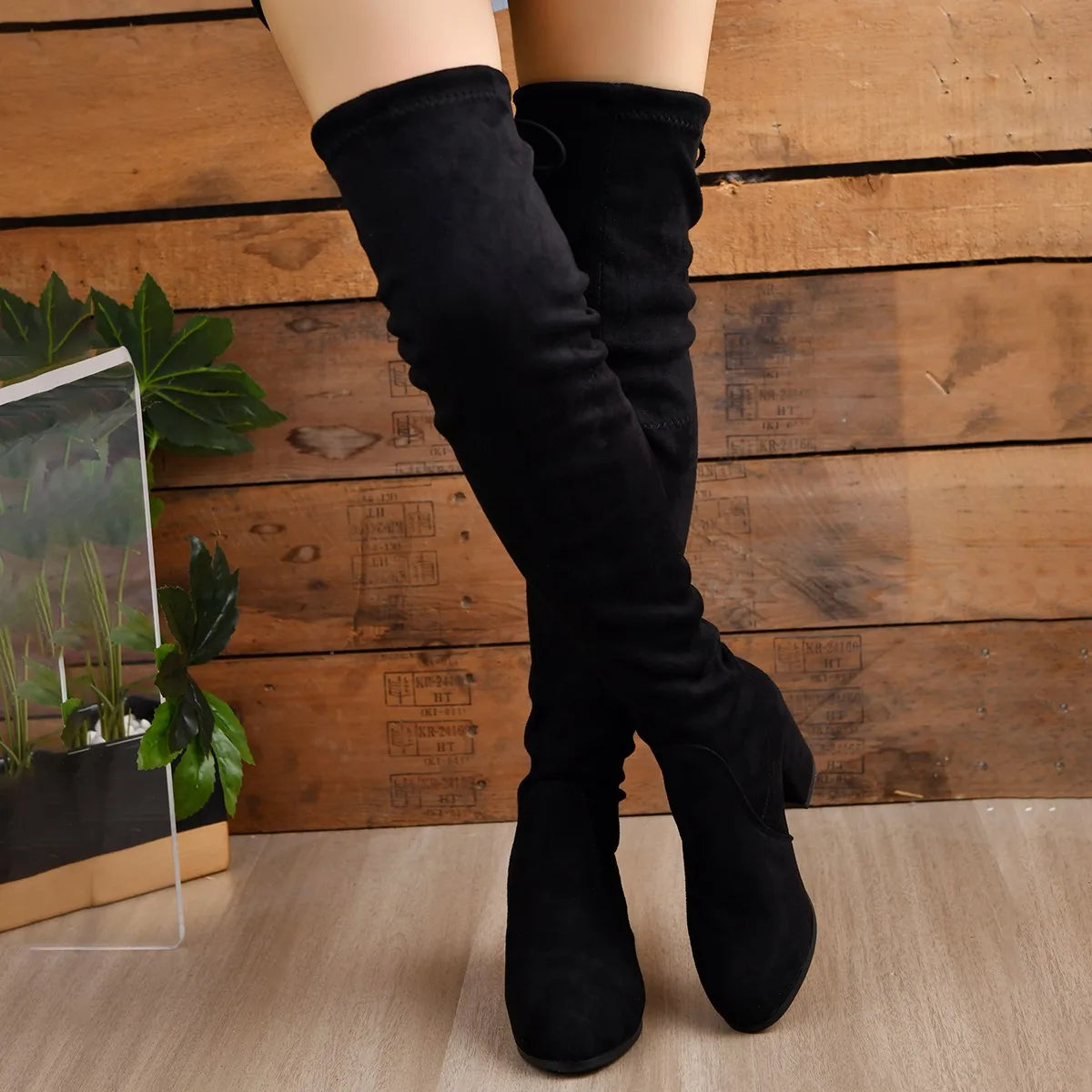 Christine | Elegant over the knee boots with block heels