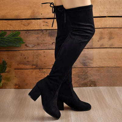 Christine | Elegant over the knee boots with block heels