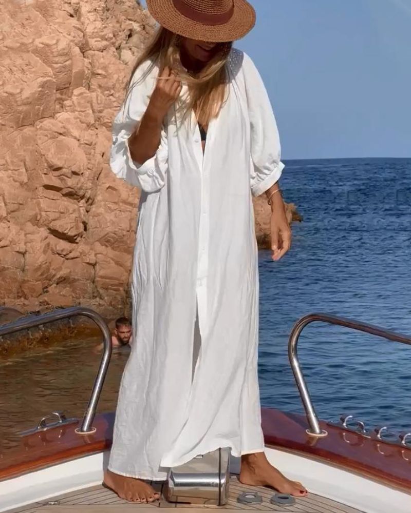 Christmas in | Light maxi dress in the shirt style