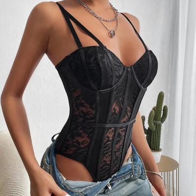 Cathy | Embroidered corset bodysuit