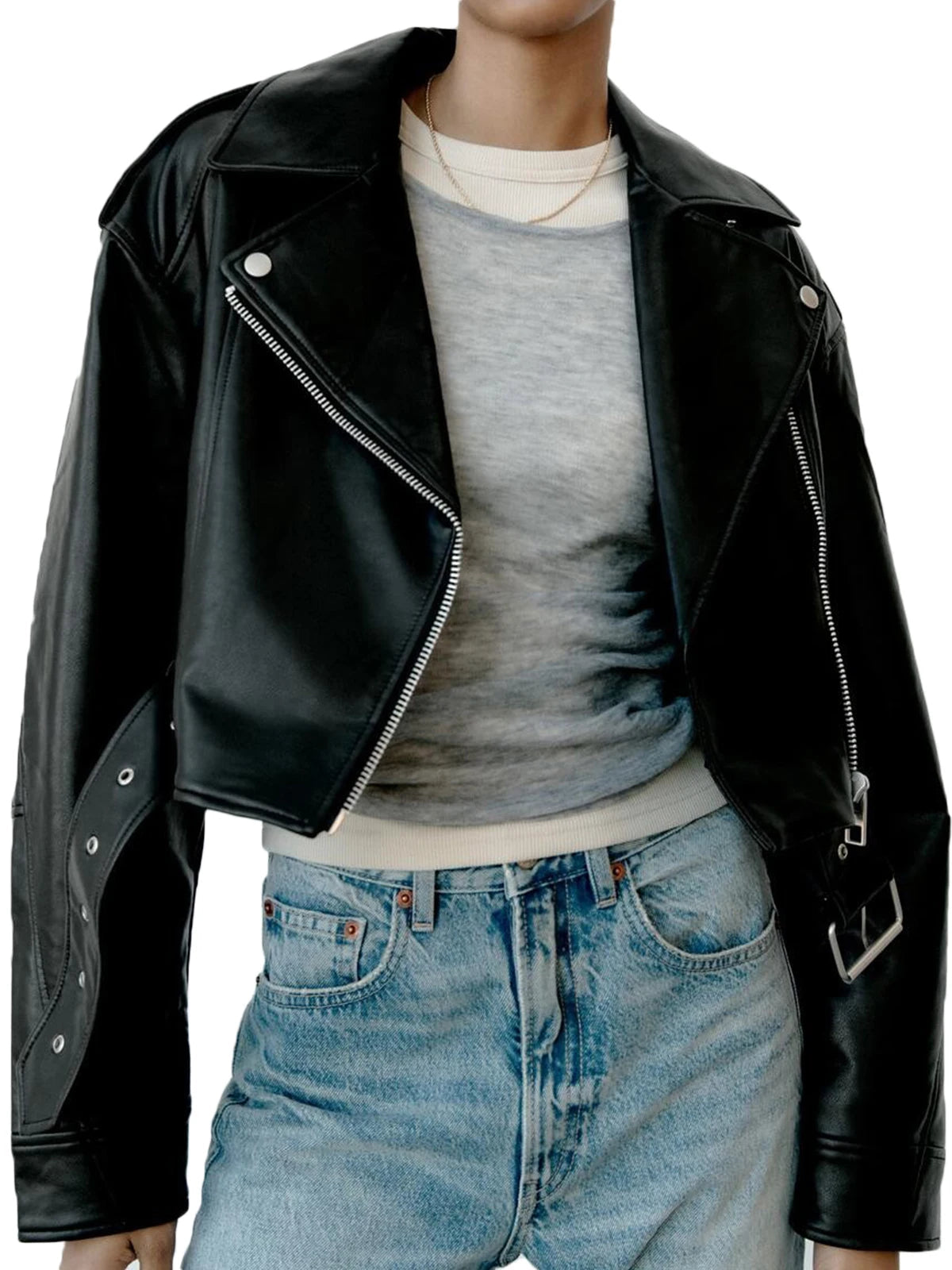 Claudia | Classic imitation leather jacket