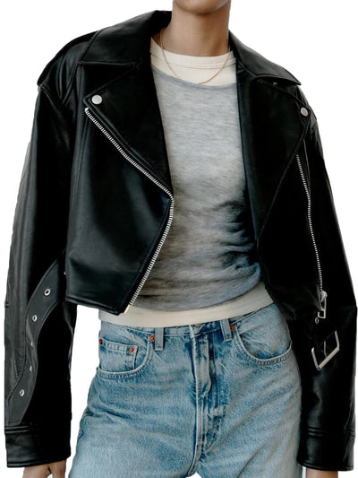 Claudia | Classic imitation leather jacket