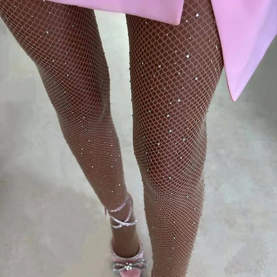Claudia | Sparkling fishnet tights with glitter effects