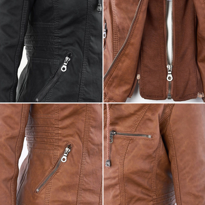 Isla | Hooded leather jacket