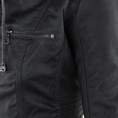 Isla | Hooded leather jacket