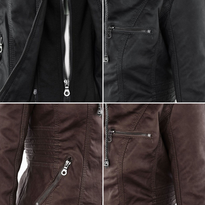 Isla | Hooded leather jacket