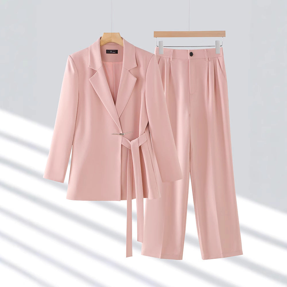 Orla | Wide-Leg Trousers and Belted Waist Blazer Set