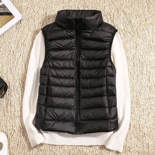 Couture-Moda | Women's Black Puffer Vest 0