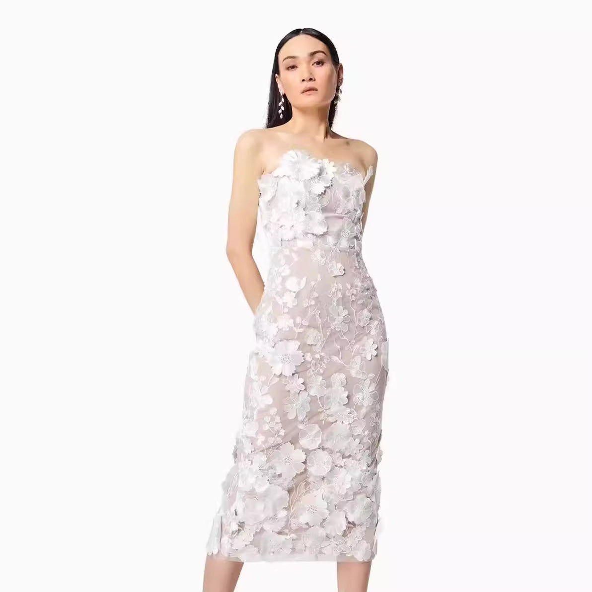 Daniela | Elegant festive midi party dress