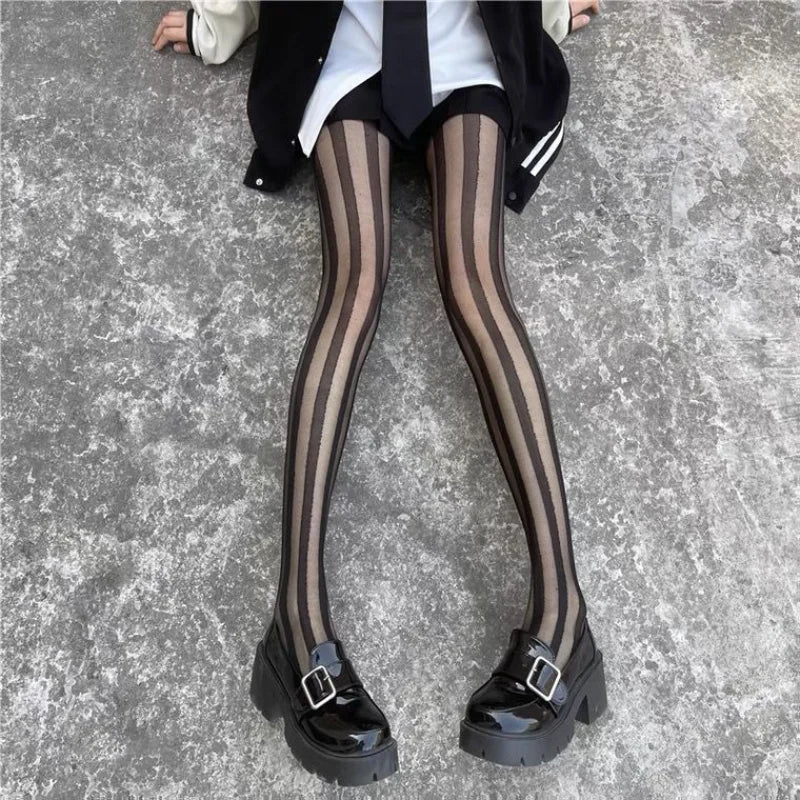 Diana | Stylish Vertical Striped Tights
