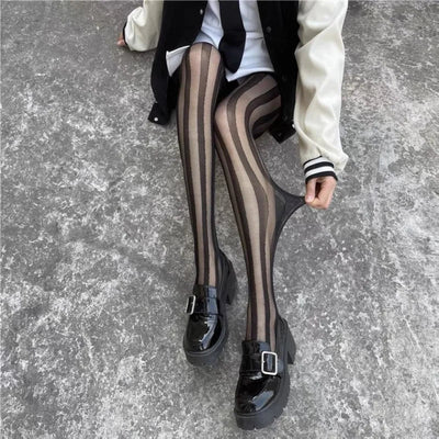 Diana | Stylish Vertical Striped Tights