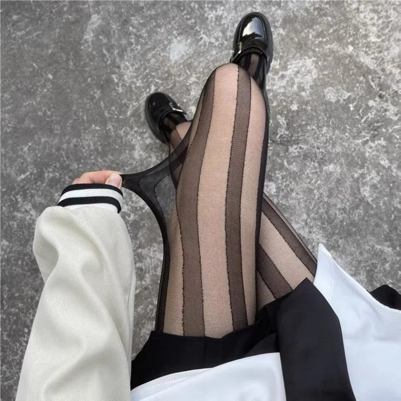 Diana | Stylish Vertical Striped Tights