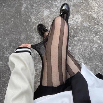 Diana | Stylish Vertical Striped Tights