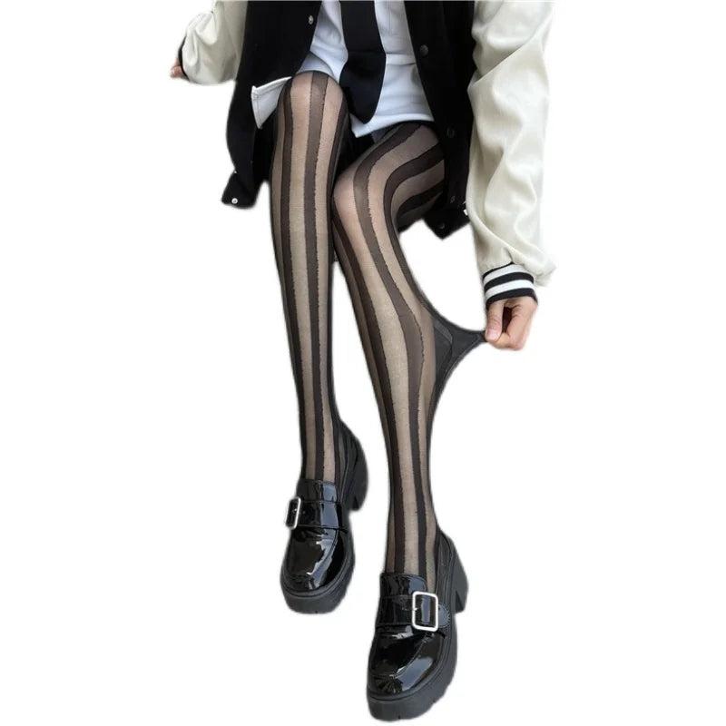 Diana | Stylish Vertical Striped Tights