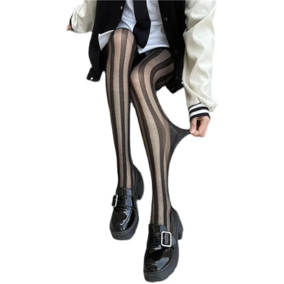 Diana | Stylish Vertical Striped Tights