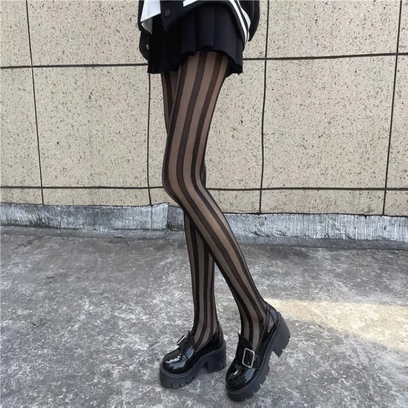 Diana | Stylish Vertical Striped Tights