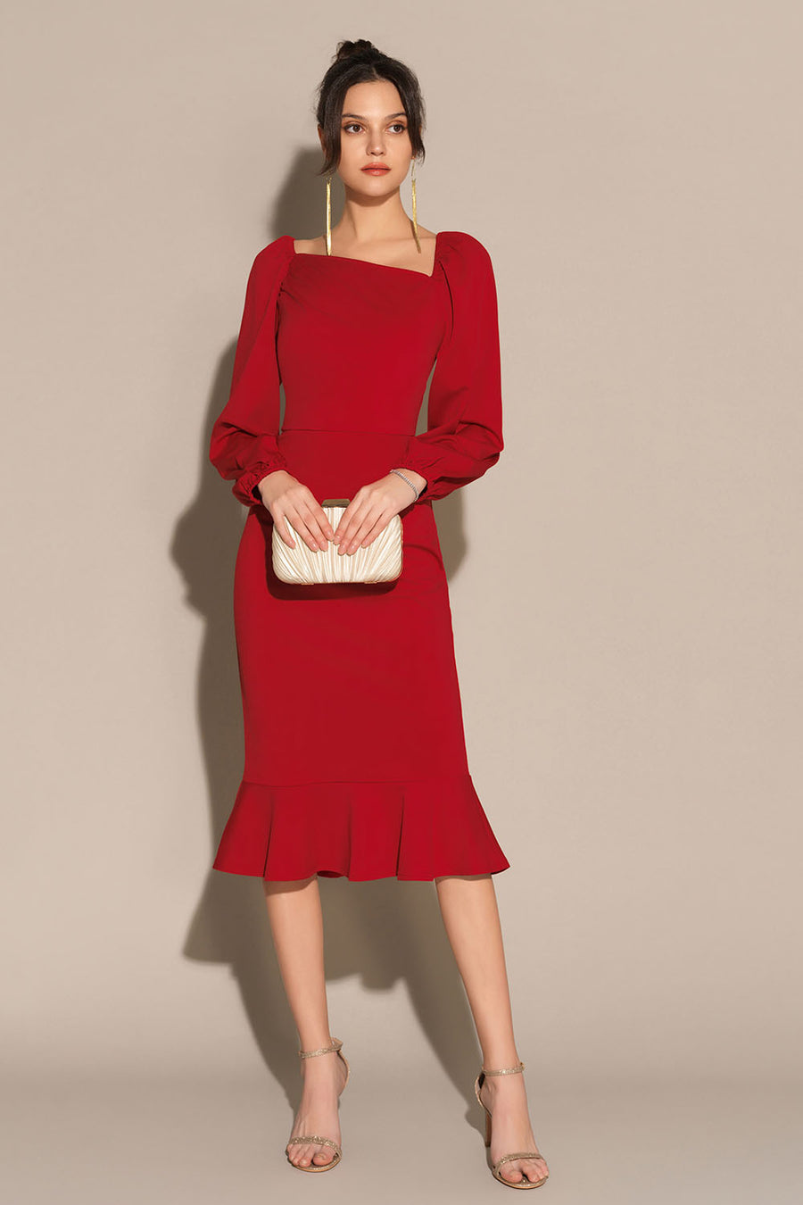 Lilian | Long Sleeve Midi Dress