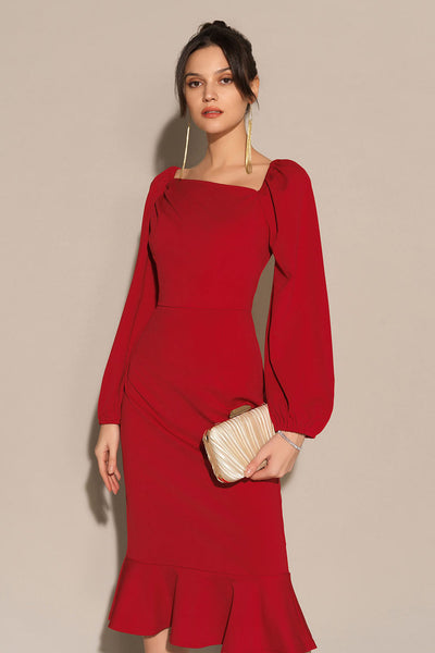 Lilian | Long Sleeve Midi Dress