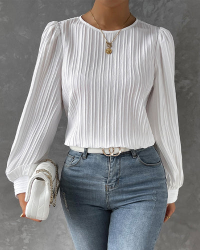Lena | Elegant Round Neck Long Sleeve Top
