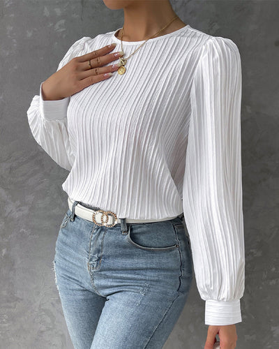 Lena | Elegant Round Neck Long Sleeve Top