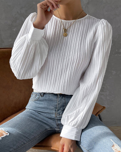 Lena | Elegant Round Neck Long Sleeve Top