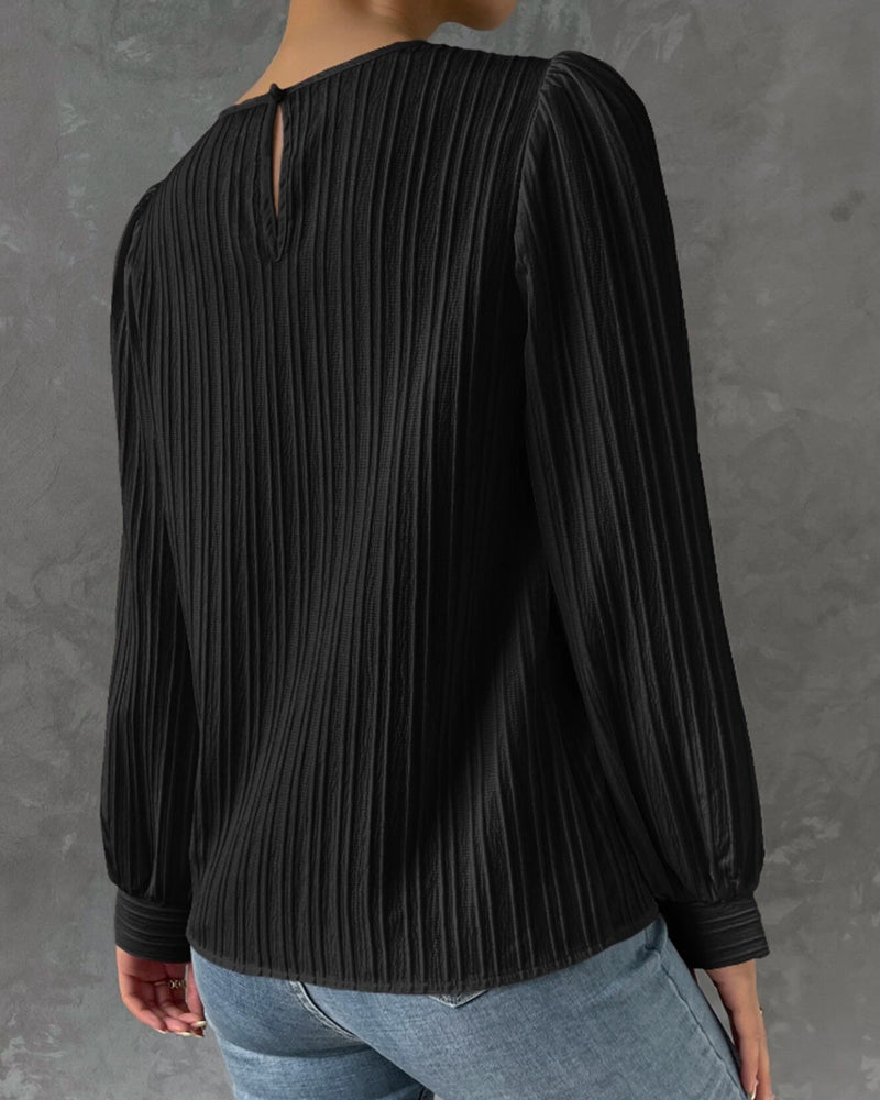 Lena | Elegant Round Neck Long Sleeve Top