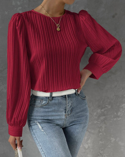 Lena | Elegant Round Neck Long Sleeve Top