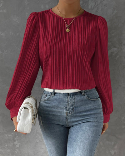 Lena | Elegant Round Neck Long Sleeve Top
