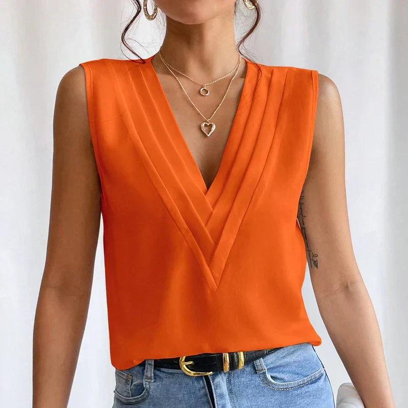 Leah | Elegant Summer Short Sleeve Blouse