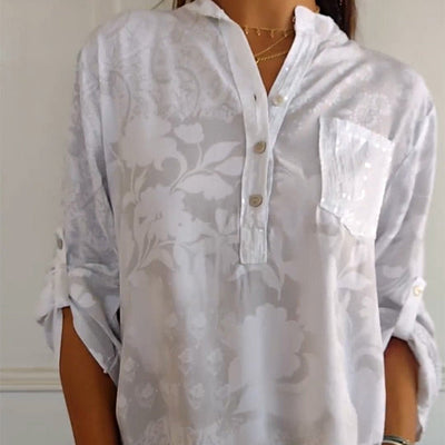 Daniela | Printed Long Sleeve Summer Blouse