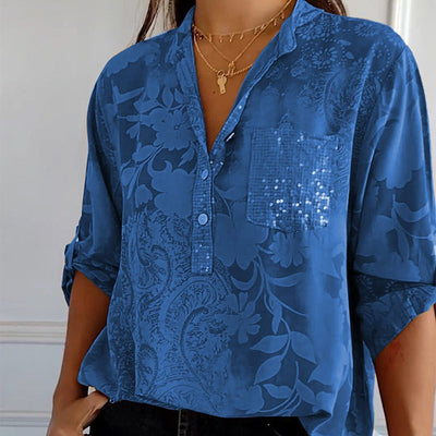 Daniela | Printed Long Sleeve Summer Blouse
