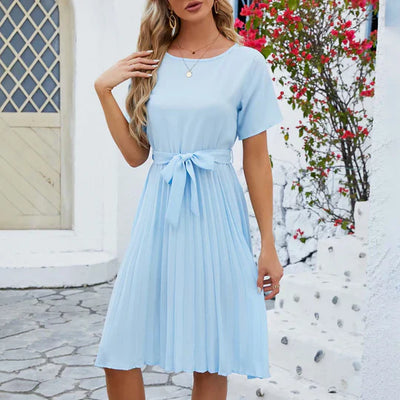 Emma | Mint Green Pleated Summer Dress for Women 3