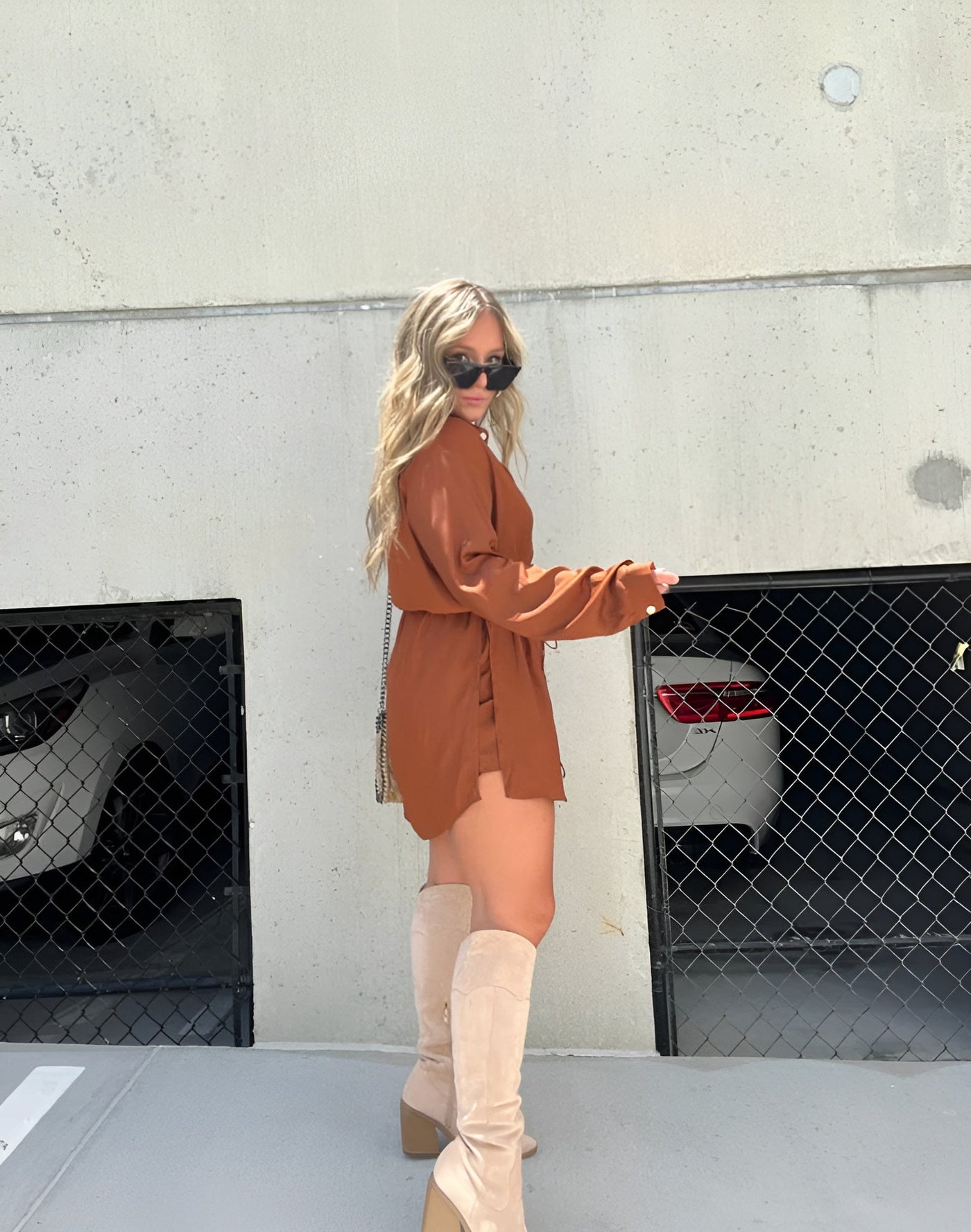 Ruby | Trendy satin romper dress