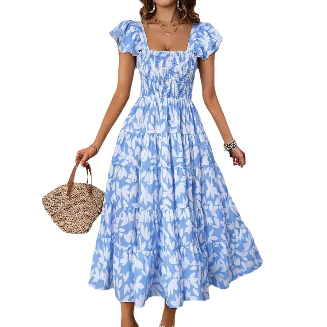 Giada | Curly bodice and curly straps Maxi dress