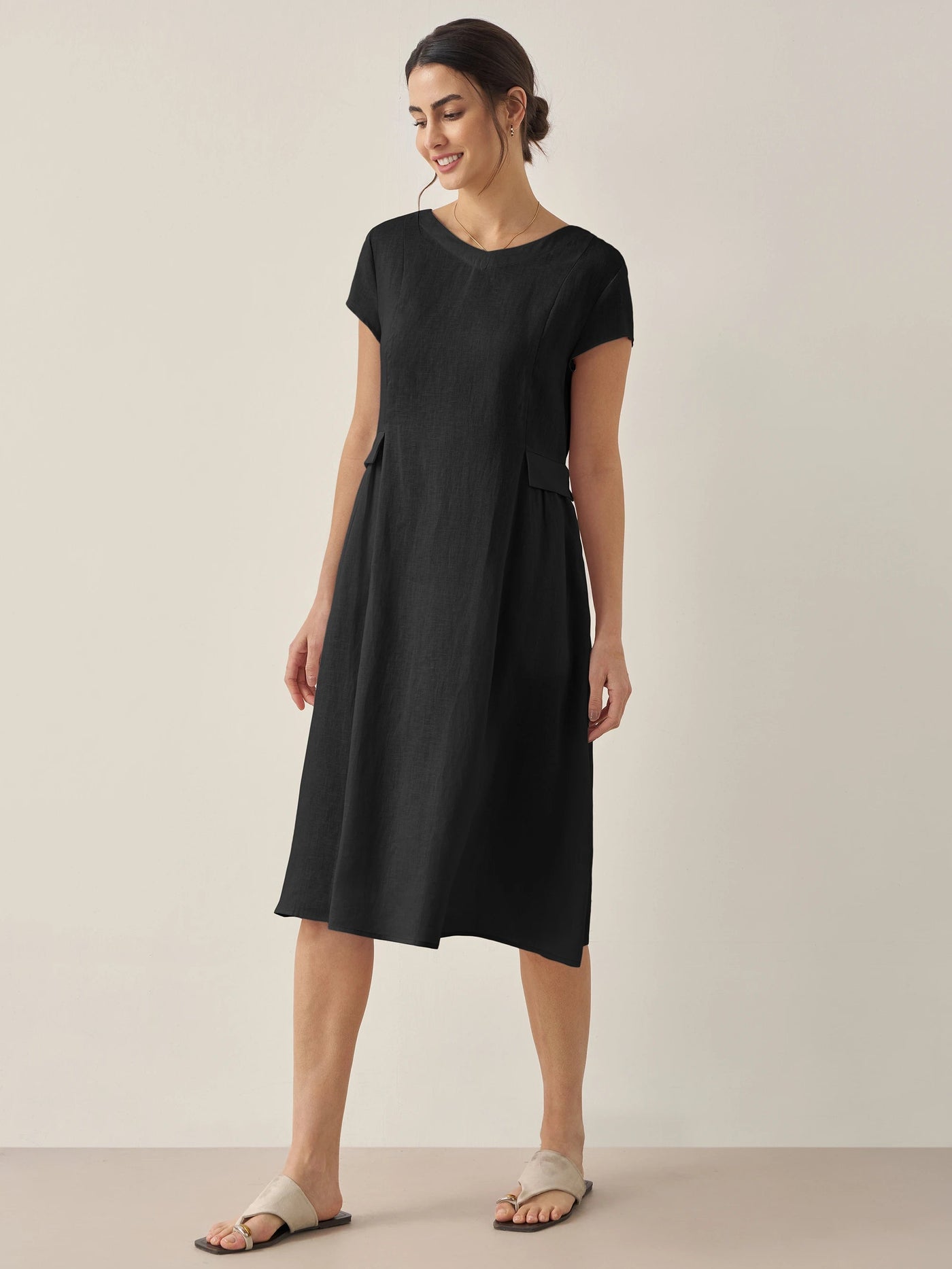 Greta | Midi Summer Dress With V-Neckline