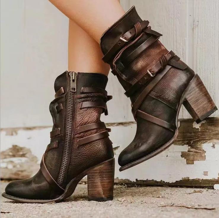 Vintage Charm | Black Ankle Boots for Women 3