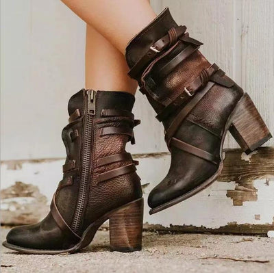 Vintage Charm | Black Ankle Boots for Women 3