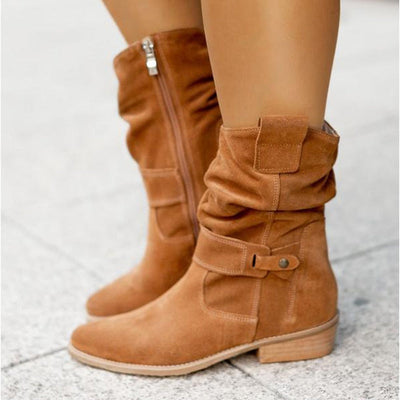 Sofia | Suede Zip Boots