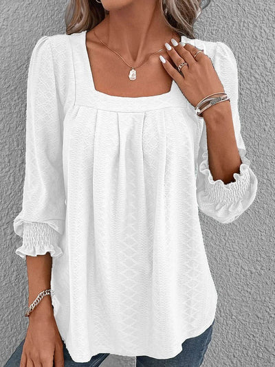 Nicole | Casual Cotton Angular Neck Blouse