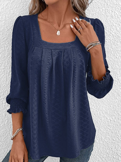 Nicole | Casual Cotton Angular Neck Blouse