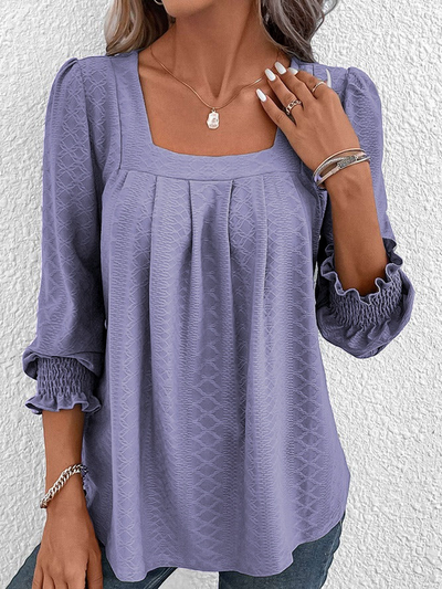 Nicole | Casual Cotton Angular Neck Blouse