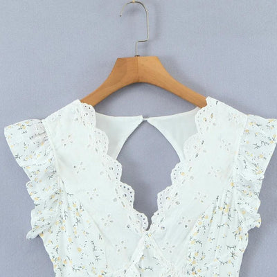 Heidi | Eyelet embroidery mini dress